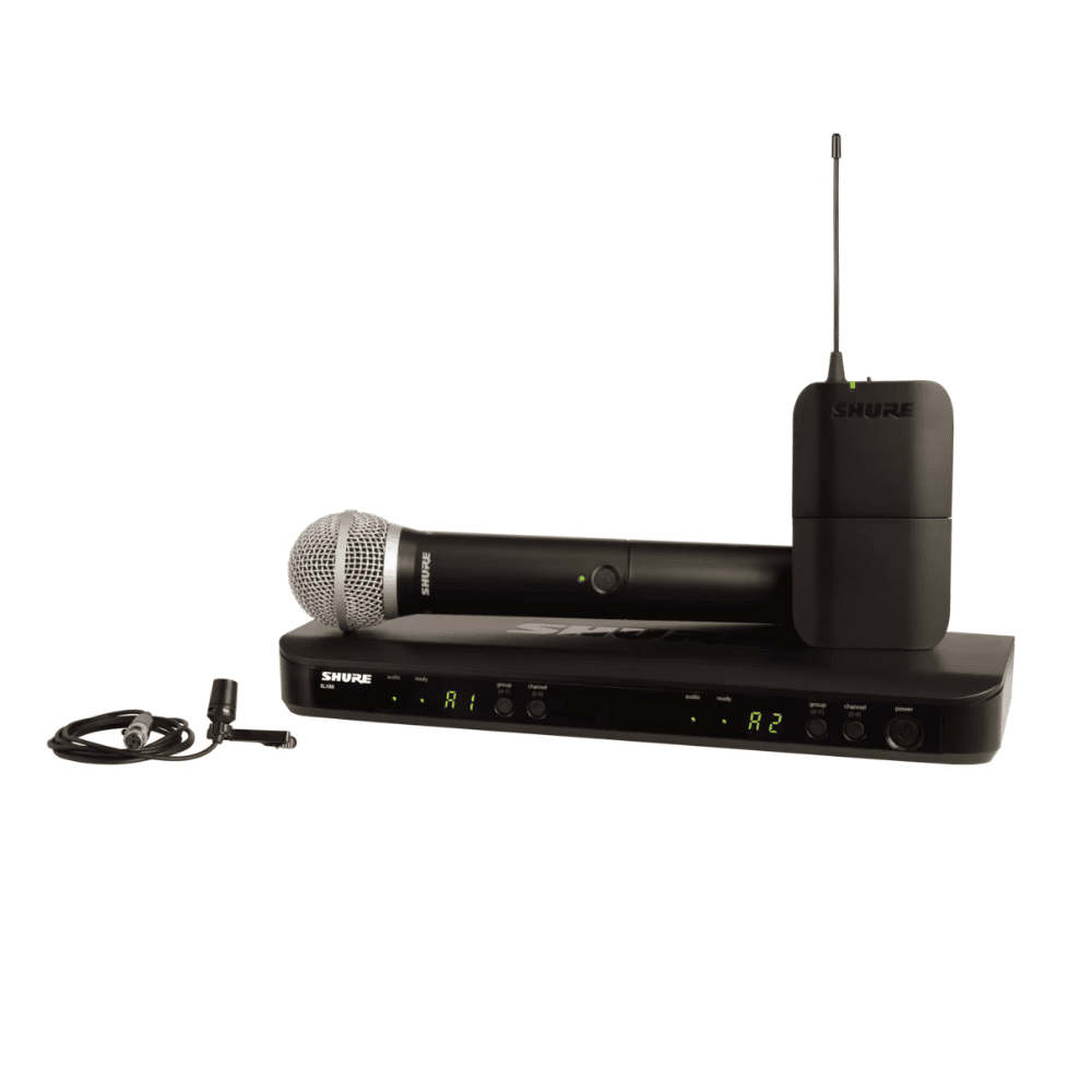 Shure Wireless Combo System with PG58 Handheld and CVL Lavalier - bps