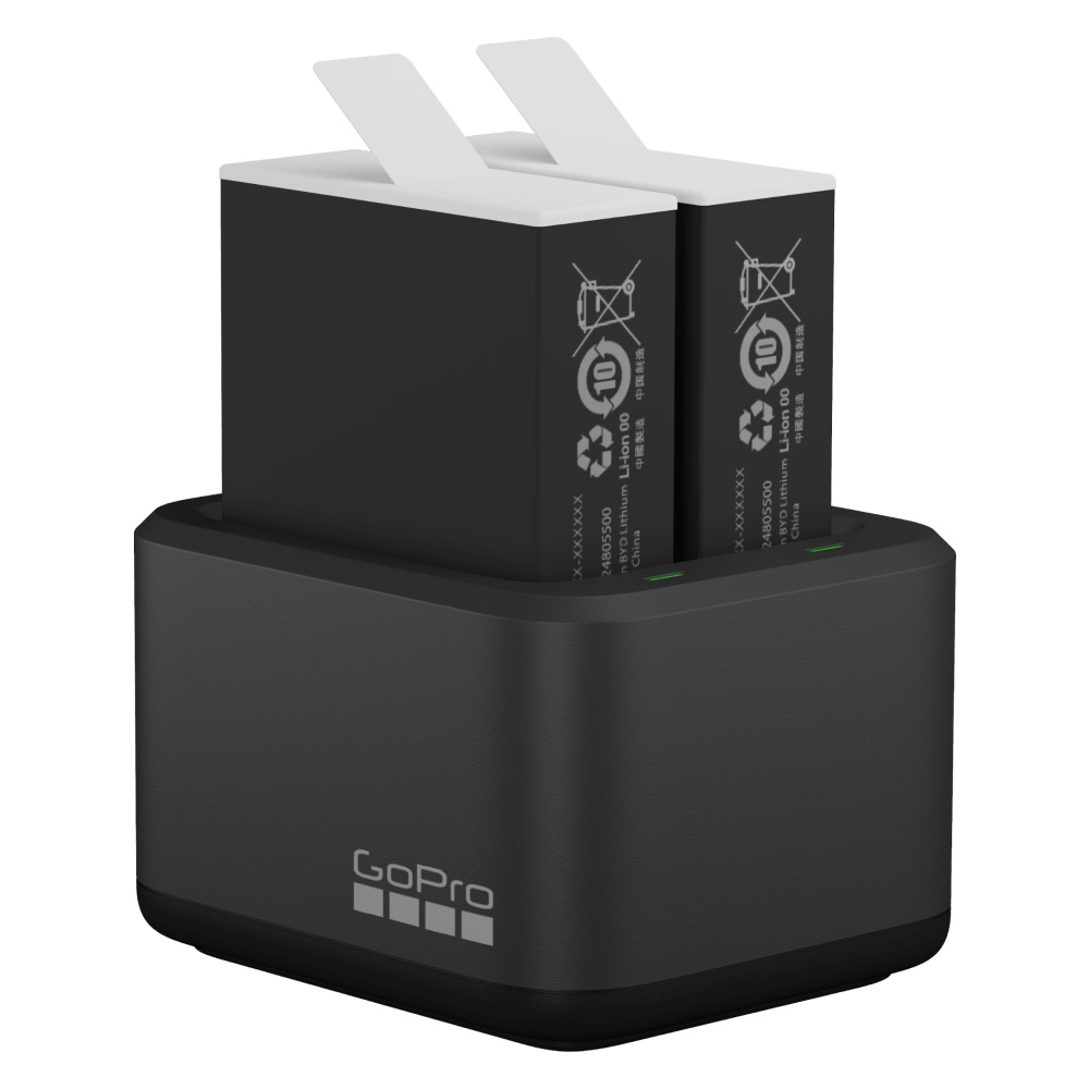 GoPro Dual Battery Charger + Battery (HERO8 Black / HERO7 Black / HERO6  Black) - Accessoire GoPro officiel 