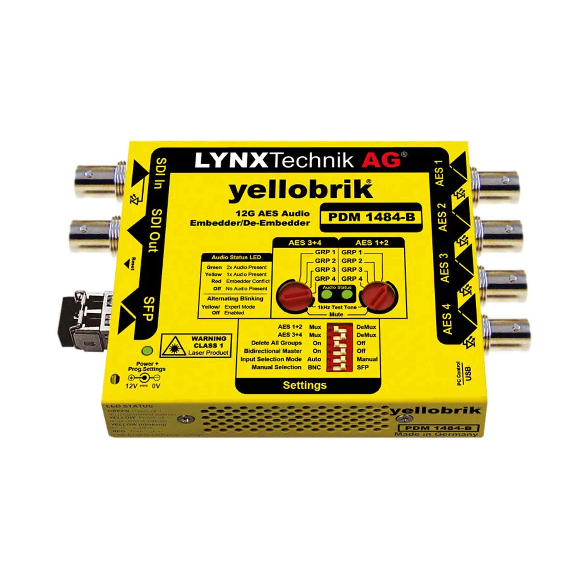 Lynx Technik Yellobrik PDM 1484 B AES Audio Embedder / De-embedder ...